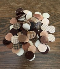 Wool Circles/ Browns Cream Tan /1inch / 100pcs / Pre-cut / Penny Rug /Sewing