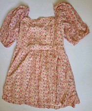 American Eagle Short Dress with Puffy Sleeves — Pink Floral — Size: XL
