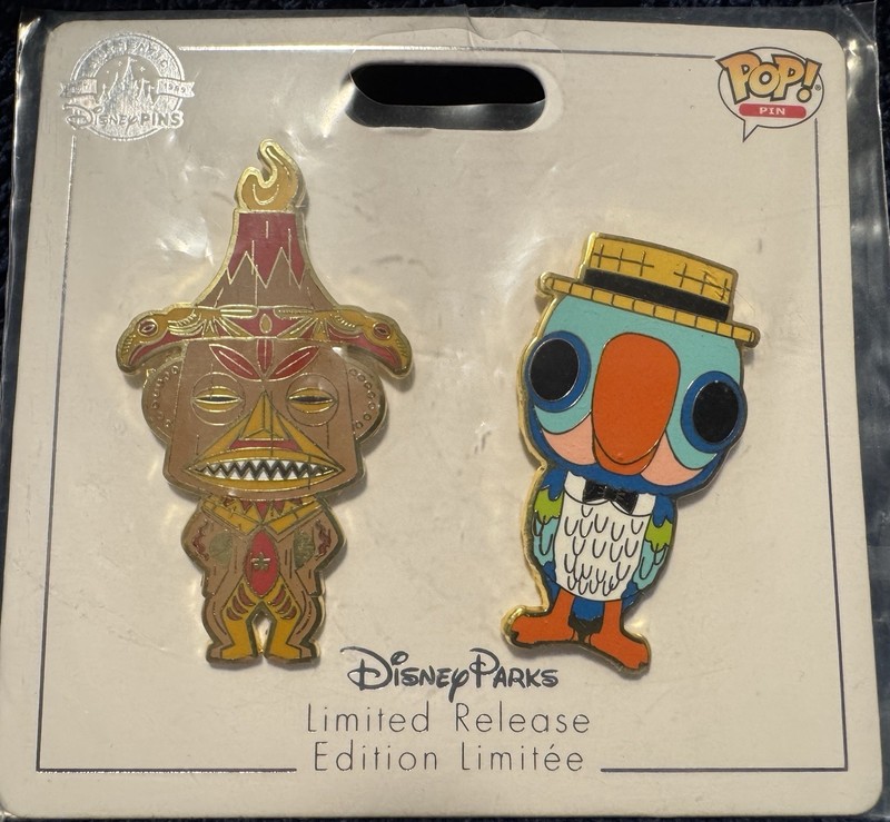 Disney Enchanted Tiki Room Funko Pop Goddess Pele and Barker Bird 2 Pin Set