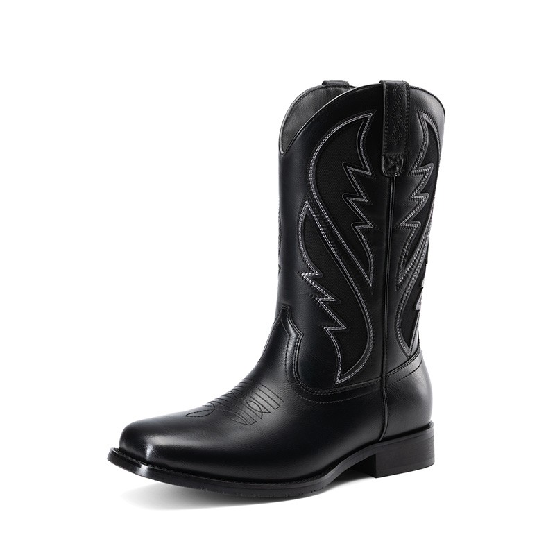 Mens Embroidery Western Boots Cowboy Classic Slip on  display picture 1