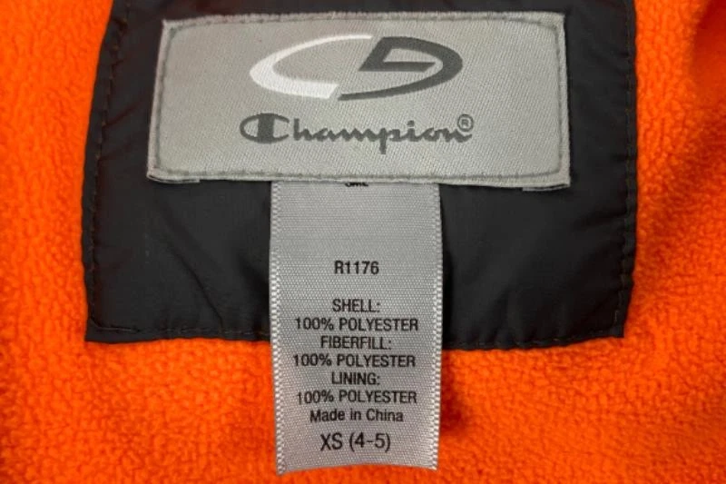 C9 By Champion Gray Puffer Jacket Boys XS 4-5 Hooded Fleece Lined, Good Cond - Image 4 of 4