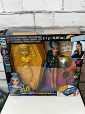 Monster High Cleo Denile Doll with Boo-Jeweled Beauty Case NEW Golden Glam Set