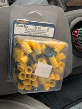 100 Pack 12-10 Gauge Yellow Male Quick Disconnect Terminals PVC .250"