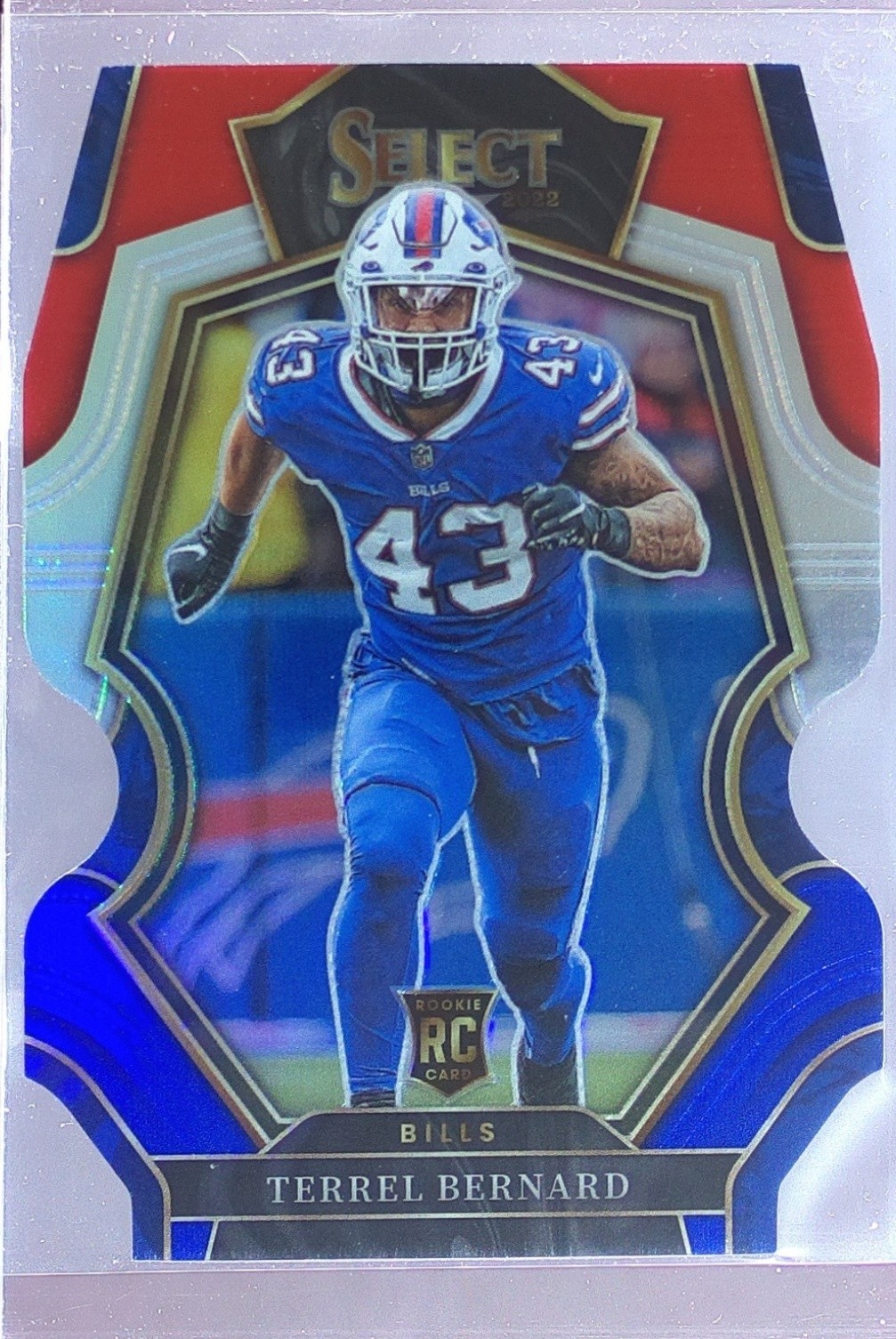 Terrel Bernard Panini Select #113 Die-Cut Blue/Orange Prizm