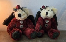 Boyds Bears Angel Ornaments Set of 2   Burgundy  Green Boyds Collection...