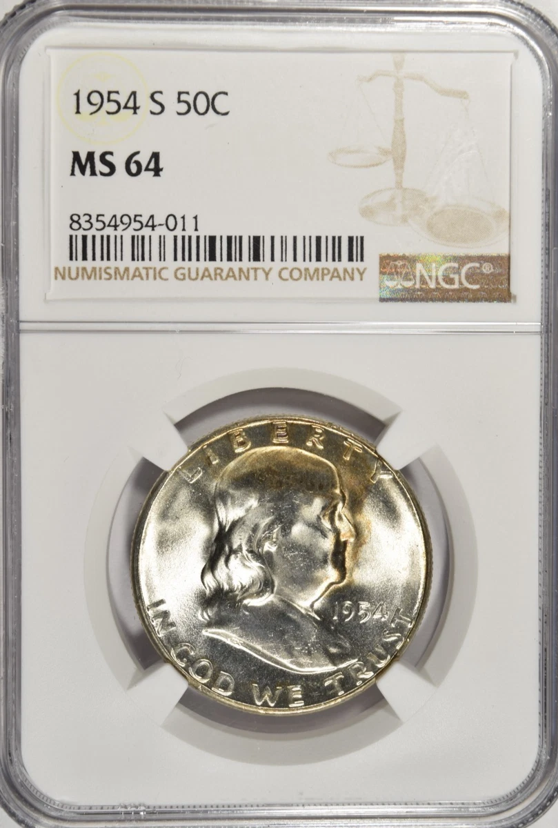 NGC 1954 Grade MS 64 Franklin Half Dollars (1948-1963) for sale | eBay