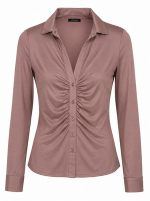 Osay Blouse S Small Purple Gathered Button Front Top