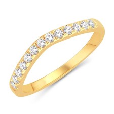 0.25ctw Diamond Contour Band Ring 10k Yellow Gold Womens Wedding Stackable
