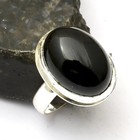 Black Onyx Gemstone Ethnic Handmade Ring Jewelry For Gift US Size-10.25 AR 40283