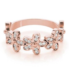 Round Cut Lab-Created 1.30 Ct VVS1 Diamond Engagement Ring 14K Rose Gold Finish