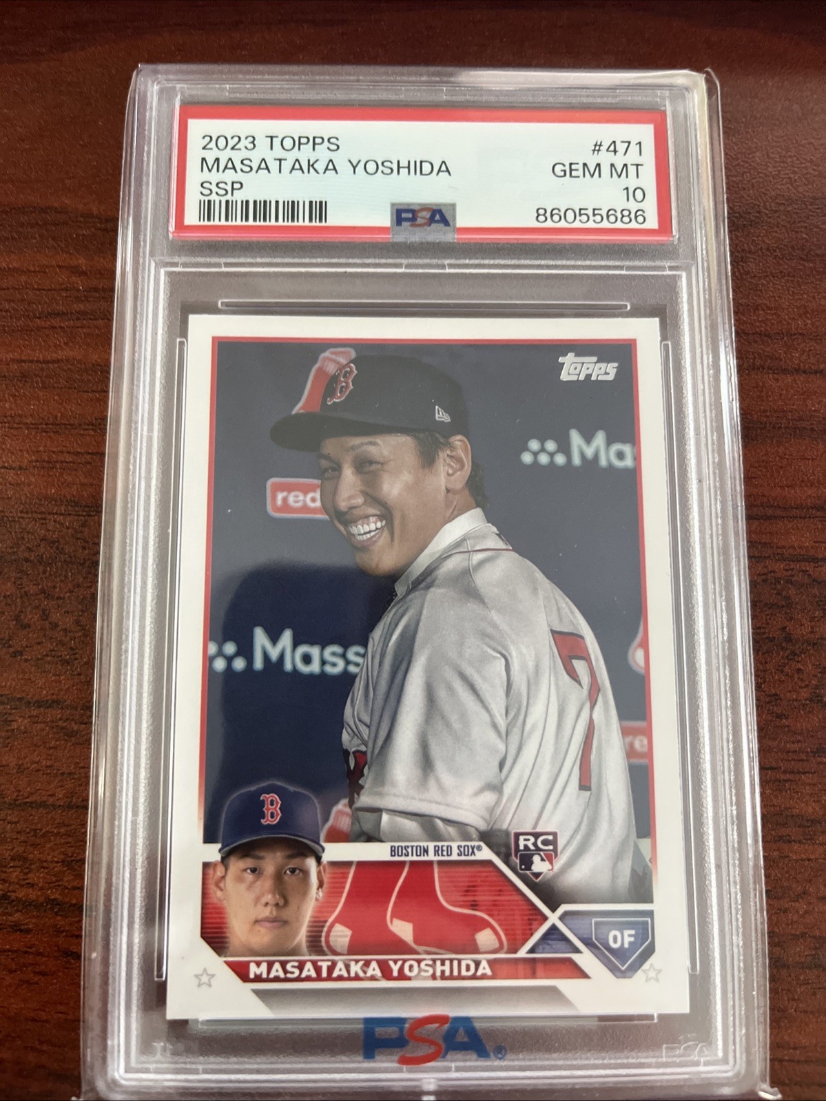 Masataka Yoshida 2023 Topps RC SSP #471 PSA 10 Red Sox Image Variation