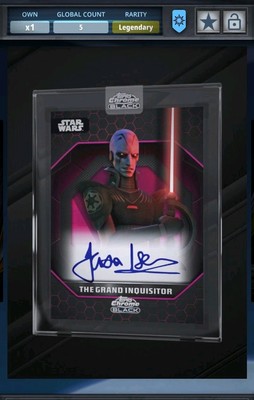 10c INQUISITOR ENCASED SIGNATURE CHROME BLACK 24 LEGENDARY Star Wars Card Trader