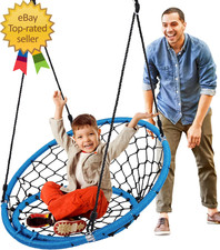 Web Chair Swing 35.5 Inch Hanging Netted Seat, All Season round Swing for Tree