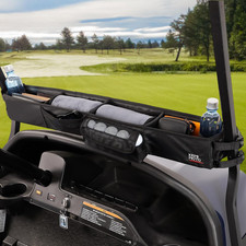 Golf Cart Front Storage Basket - No Drill Organizer for EZGO, Club Car, Kandi