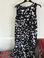 CHAPS Women's Sleeveless  Dress UK 14 /16 Large Navy /White  Print