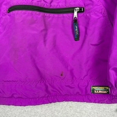 LL Bean Mujer Púrpura Anorak Chaqueta Con Capucha Rompevientos Pullover Talla M Foto 3 de 4