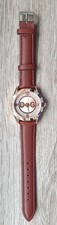 Damen Uhr mit Kristalle-Glitzer.Farbe Rosegold.Kunstlederband Braun.Neu ohne OVP