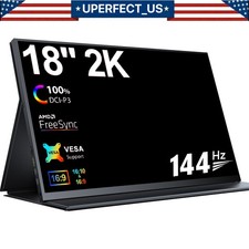 UPERFECT 18.0" 2K 2560 1600 HDR IPS 144Hz Portable Monitor USB C HDMI Input QHD