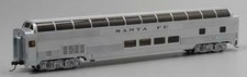 Bachmann 13002 HO Scale Budd 85' Dome w/Lights Santa Fe silver