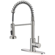 Kitchen Faucet with Pull Down Sprayer, Brushed Nickel High Arc Single Handle ...