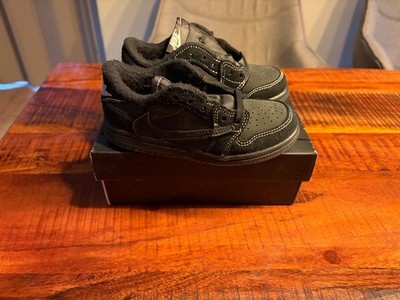 Jordan 1 Retro Low OG SP x Travis Scott Black Phantom Sneaker Toddler 9c - EU 26