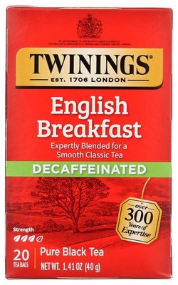 Twinings Decaffeinated English Breakfast Individually  20 Count ( PACK OF 1 )