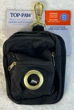 NEW Top Paw Waste Bag Dispenser Leash Accessory Zippered Dog Poop Clip