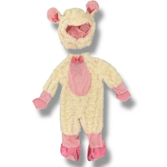 Disfraz Bebé Cordero Mono Suave Vellón con Tocado Rosa Guinga Rubíes 0-6 M Foto 3 de 4