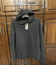 NWT Goodfellow  Co Mens Charcoal Textured Knit Hoodie Sweatshirt Sz XL Warm