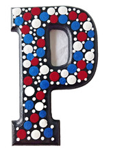 Dot Painted Wood Letter-P
