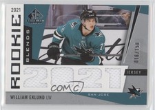 2021 SP Game Used Rookie Relics Blends Jumbo Jerseys 16/150 William Eklund um0