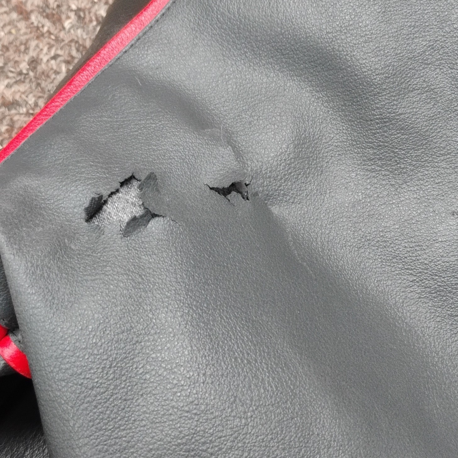 First Down Bomber Jacket Black Gray Red Embroider… - image 5