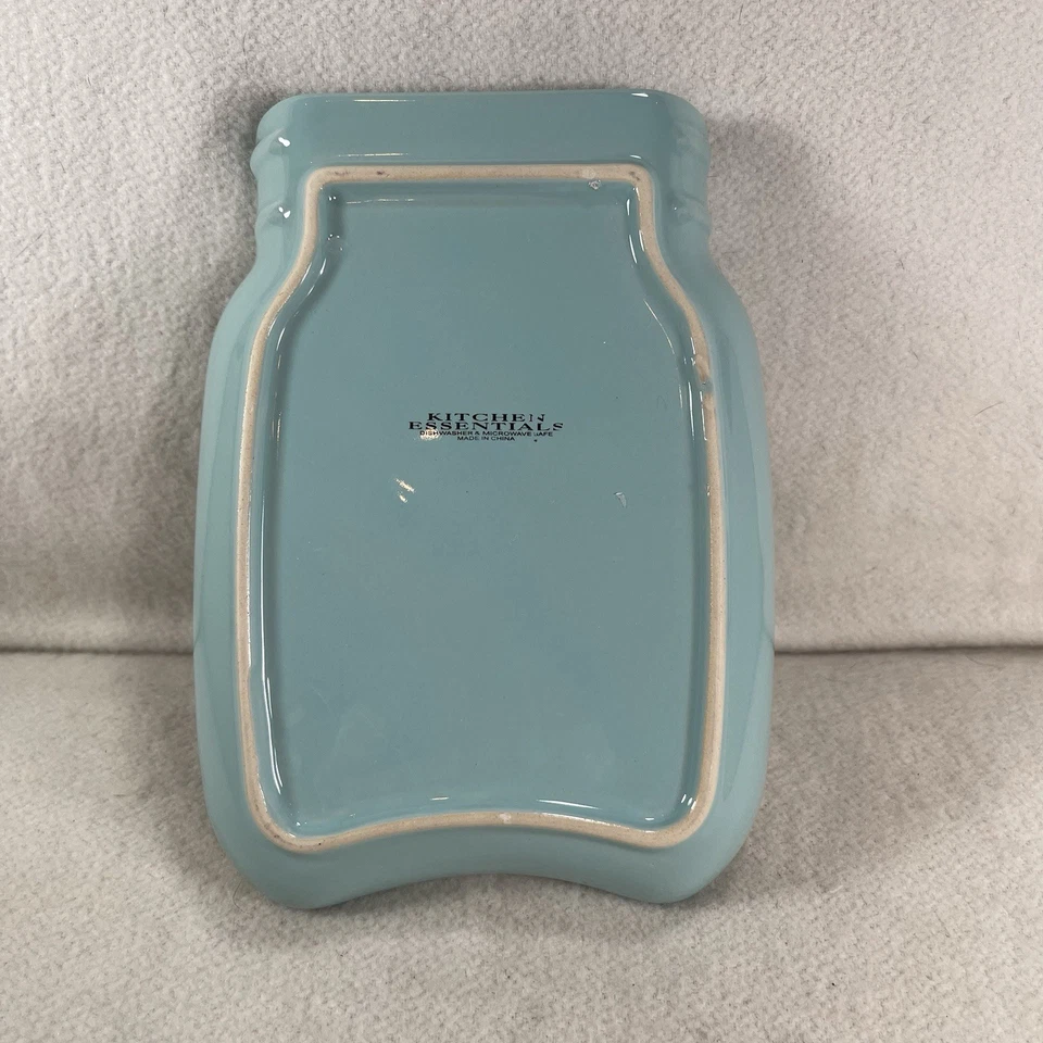 Ceramic Teal Authentic MASON Jar Shaped Themed Spoon Rest by Home Essentails - Image 3 of 3