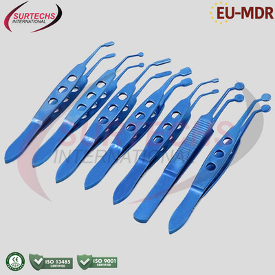 Titanium Meibomian Gland Tweezers Set of 6   Eyelid Surgical Massage Expressor