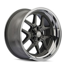 20x10 Ridler 610 Grey/Polished Lip Wheels 5x5 (0mm) Set of 4
