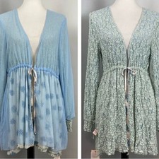 Free People New Reversible Lace Kimono Chic Girly Size Small
