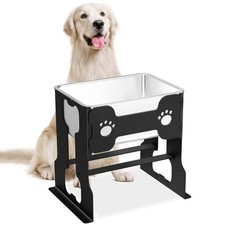 2.4 Gallon Elevated Large Dog Water Bowl with Full Metal Stand, 14.2" Raised ...