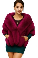 Luxury Faux Fur Shawl for Women Winter Fur Coat Wedding Party Fur Stole Wraps