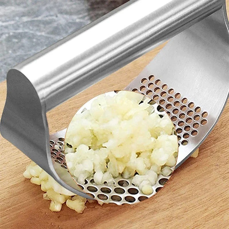 Garlic Press Rocker Stainless Steel Garlic Chopper Garlic Mincer Dishwasher Safe