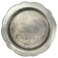 Kayserzinn Untersetzer / Glasteller 4173 Jugendstil Karpfen im Wellenstrudel