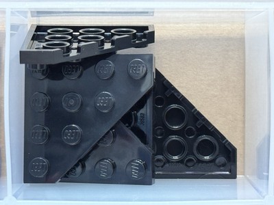 LEGO Parts - Black Wedge, Plate 4 x 4 Cut Corner - No 30503 - QTY 5
