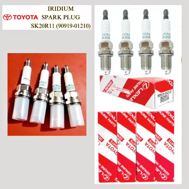 Genuine DENSO Iridium Spark Plugs 4pcs OEM 90919-01210 SK20R11 3297 for Toyota