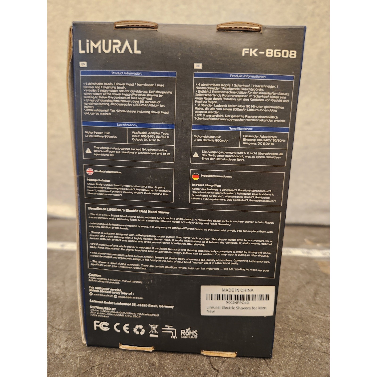 Limural Electric Shavers for Men Bald Rotary Shaver Razor Mens Grooming Kit NIB