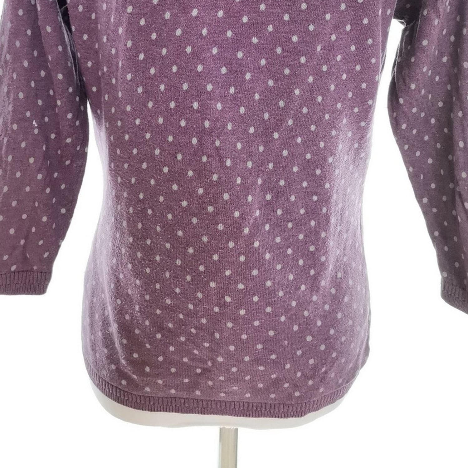 JOHN LEWIS Womens Blouse Buttoned 10/12 (38) Purple Cotton 100percent 3/4 Sleeve Polka image 8