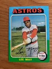 1975 Topps Lee May Autographed Baseball Card Houston Astros #25 (d.2017)