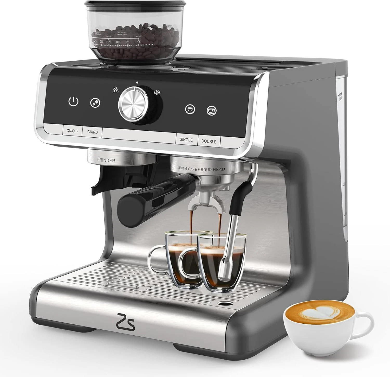 20 Bar Semi-Automatic Espresso Machine with Grinder & Frother - Perfect Gift!