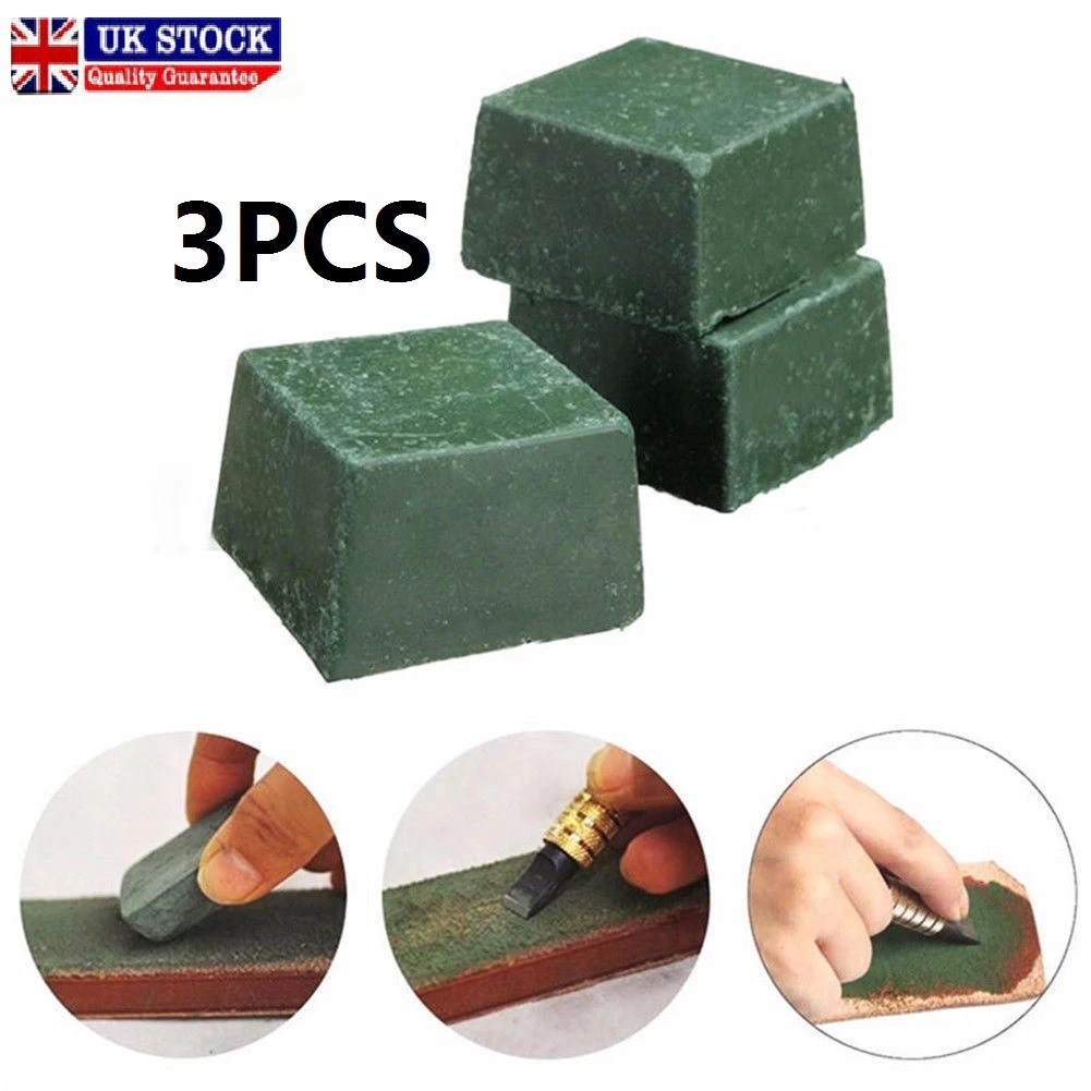 3x Green Leather Strop Sharpening Polishing Compound Leathercraft Abrasive Tool