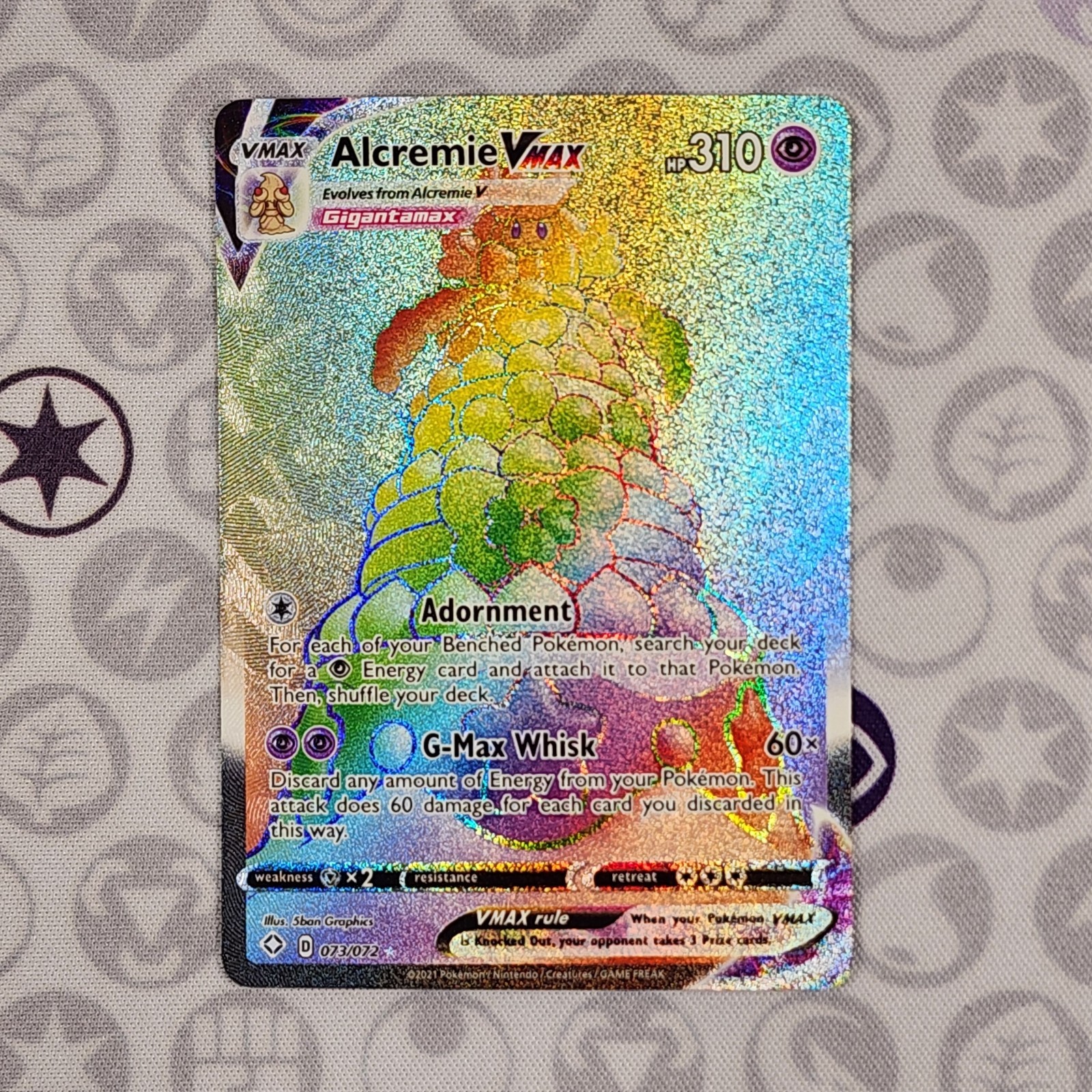Alcremie VMAX 73/72 Holo Rainbow Secret Rare Pokemon TCG: Shining Fates NM