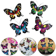 4X Ornament Metal Butterfly Home Fence Garden Decor Wall Art Hanging Sculpture