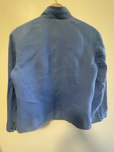 Blazer donna Talbots lino colletto mandarino no taglia adatto come 8 petite - Foto 5 di 7